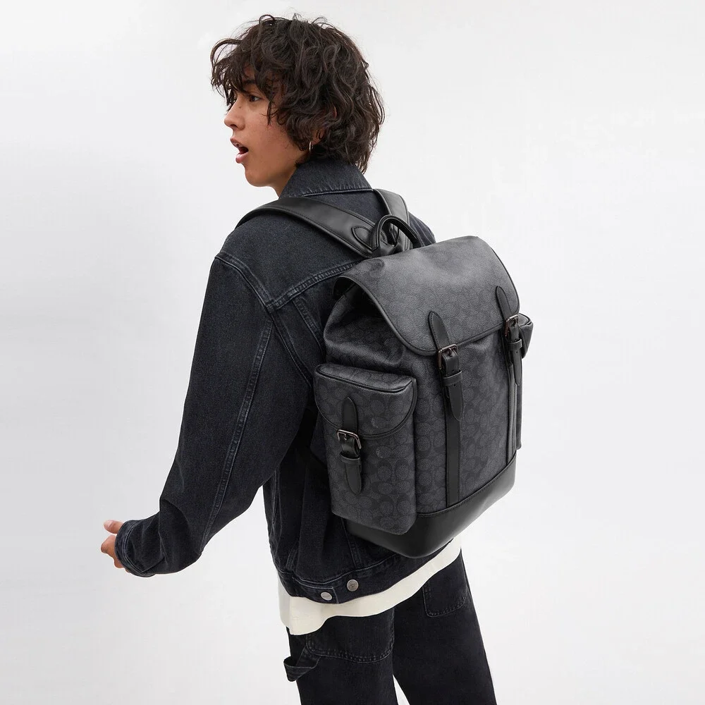 Coach Hitch Backpack In Signature Canvas